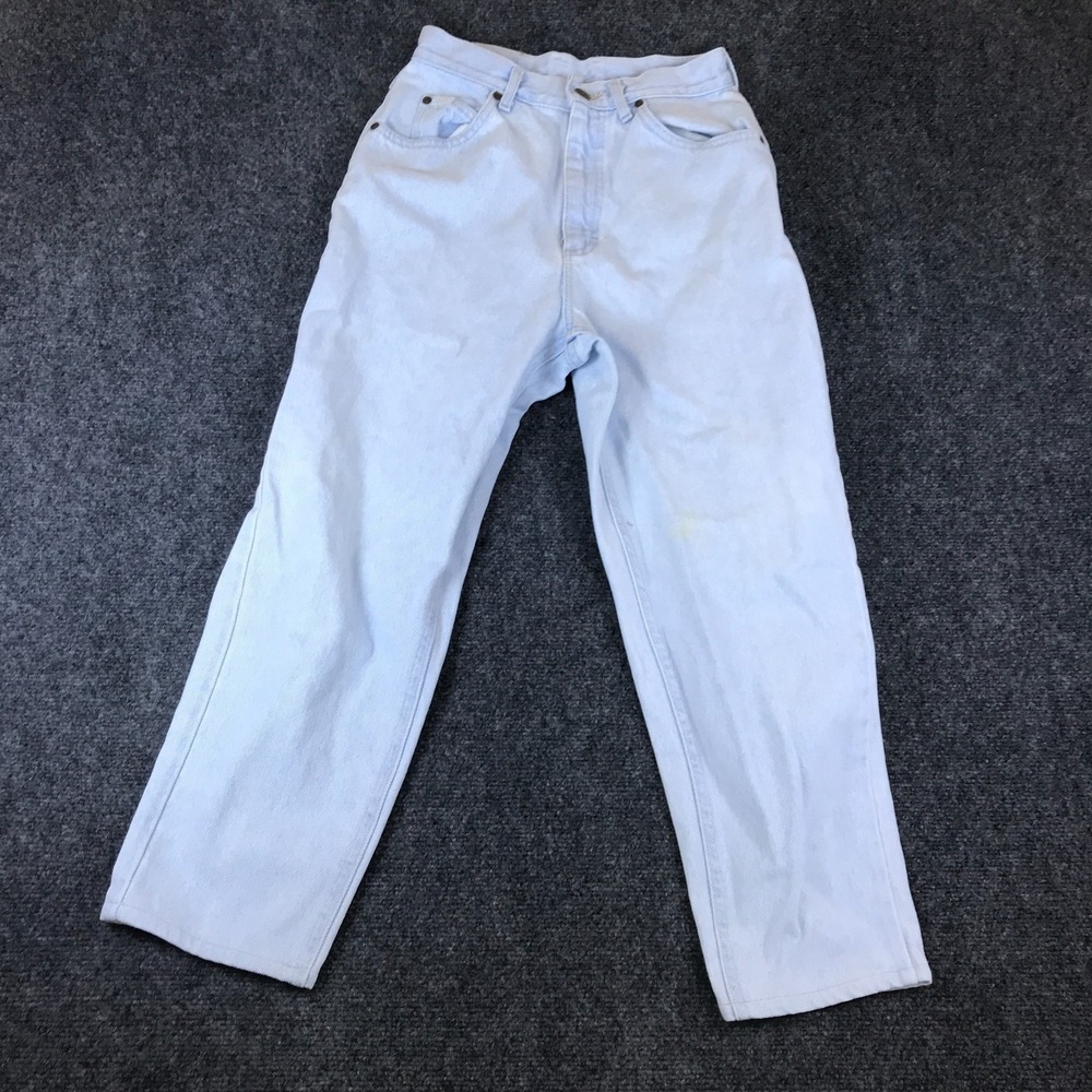 Lee Jeans Womens 25x34.5 Blue Light Wash Denim Cotton High Rise Straight Leg